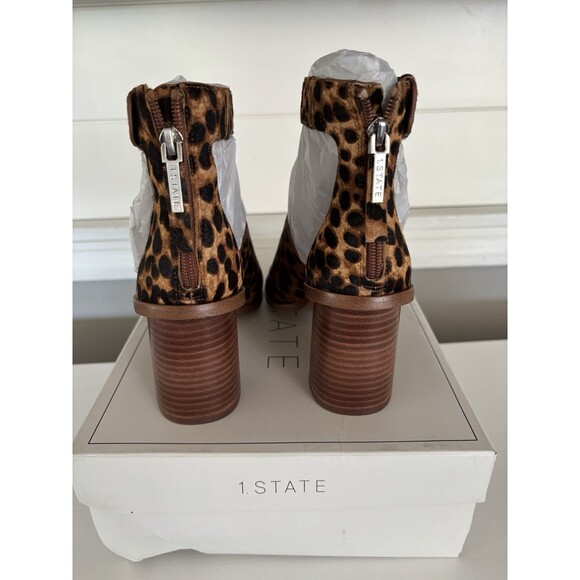 NEW 1. State Leopard Print Suede Ankle Strap Size 7.5 - Picture 3 of 6